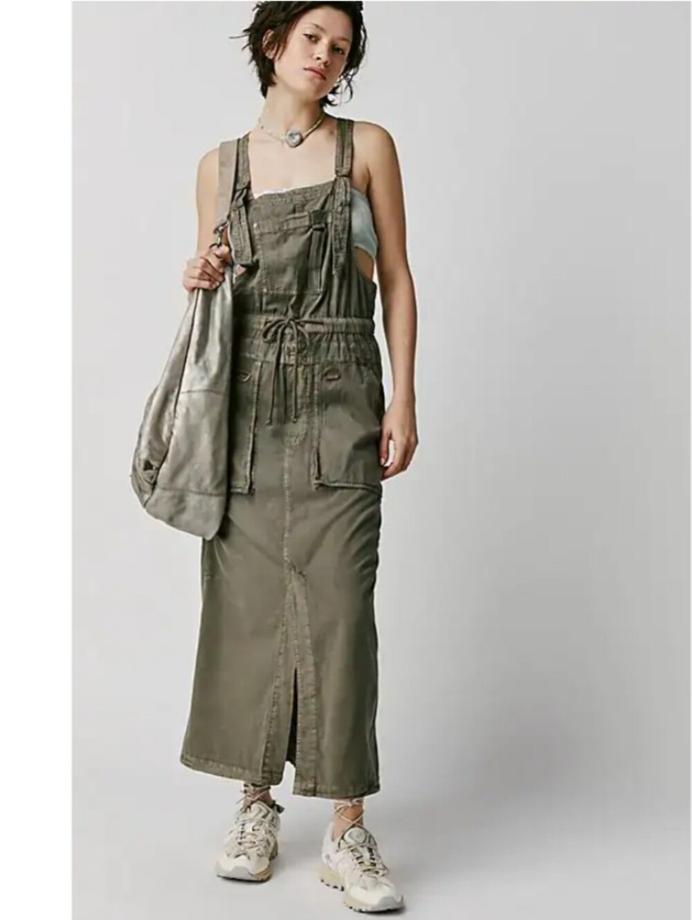 Free People Gracie Skirtall Green Size M